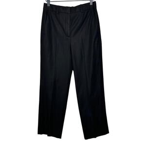 Theory Black High Rise Twill Straight Leg Trouser Pants Office Professional 2